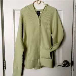 Eileen Fisher Soft Green Hooded Sweater